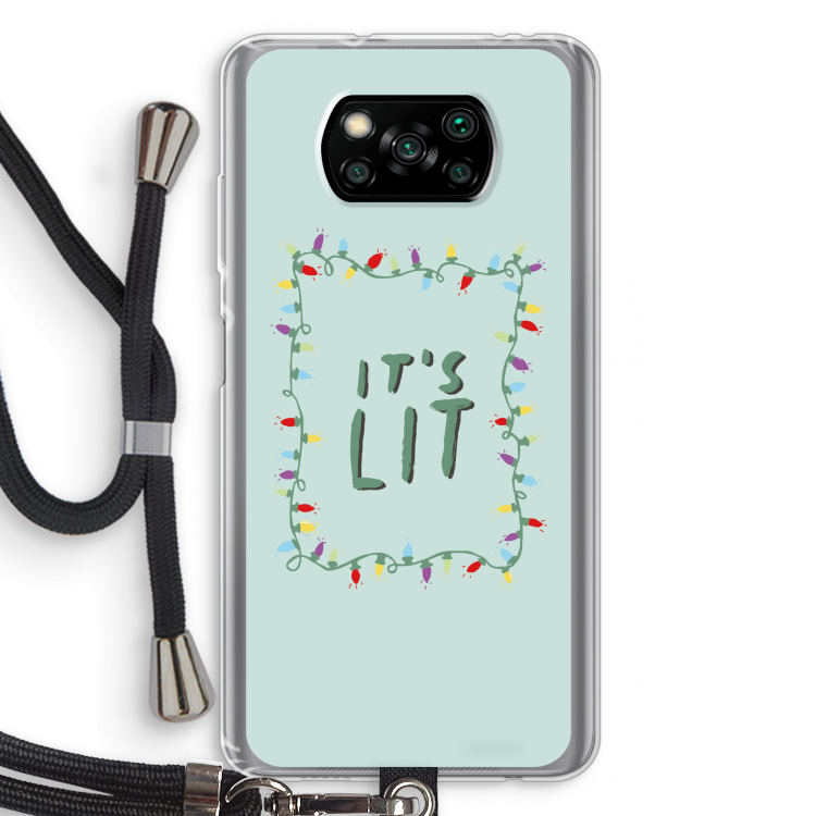 It's Lit: Xiaomi Poco X3 NFC Transparant Hoesje met koord