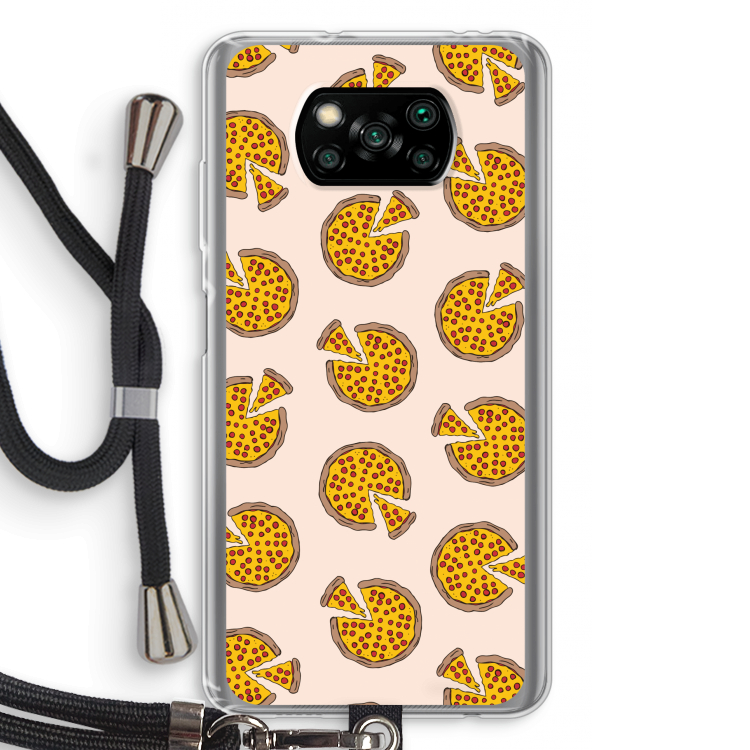 You Had Me At Pizza: Xiaomi Poco X3 NFC Transparant Hoesje met koord
