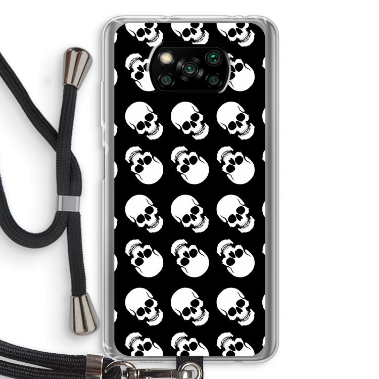 Musketon Skulls: Xiaomi Poco X3 NFC Transparant Hoesje met koord