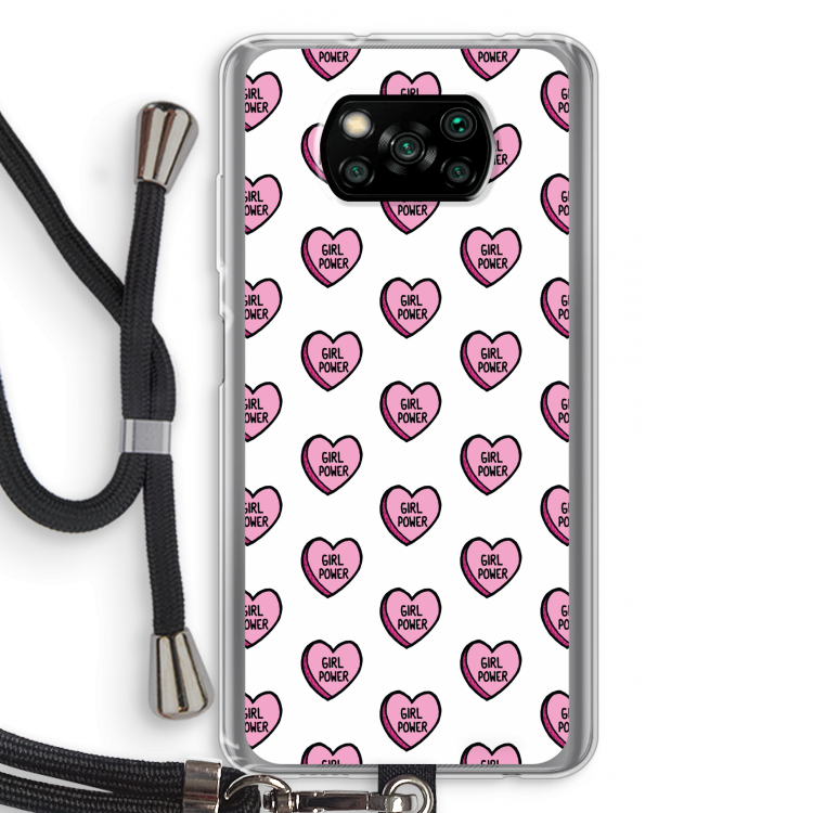 GIRL POWER: Xiaomi Poco X3 NFC Transparant Hoesje met koord