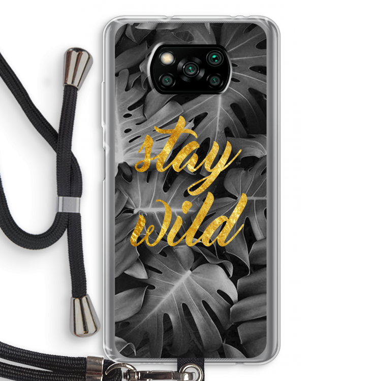 Stay wild: Xiaomi Poco X3 NFC Transparant Hoesje met koord
