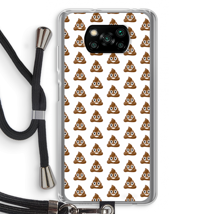 Poop emoji: Xiaomi Poco X3 NFC Transparant Hoesje met koord