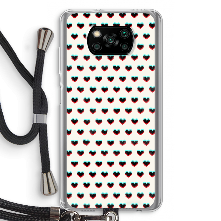Hartjes: Xiaomi Poco X3 NFC Transparant Hoesje met koord