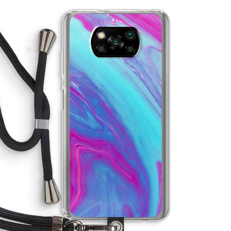 Zweverige regenboog: Xiaomi Poco X3 NFC Transparant Hoesje met koord
