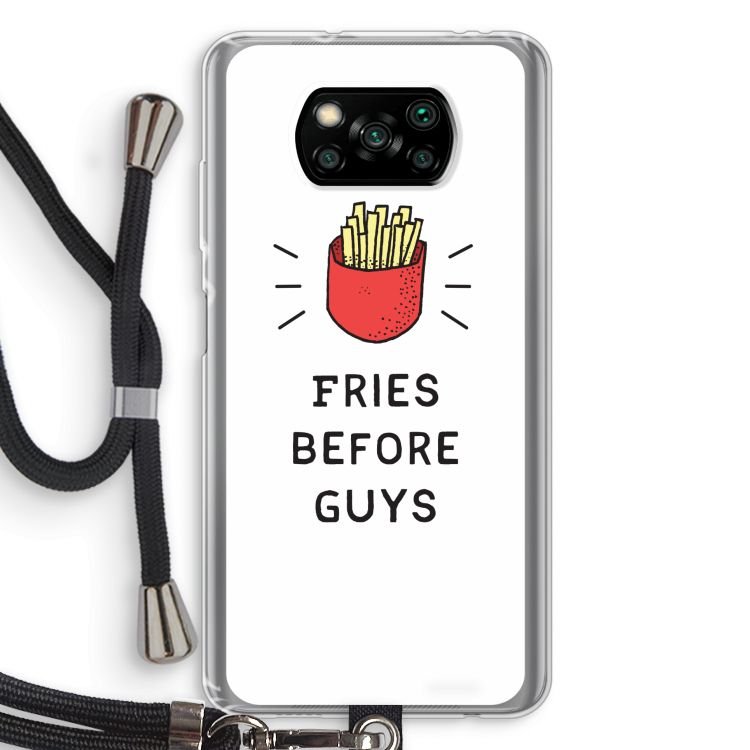 Fries before guys: Xiaomi Poco X3 NFC Transparant Hoesje met koord