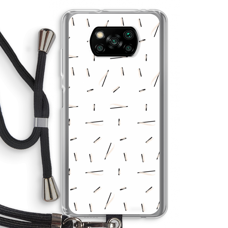 Hipster stripes: Xiaomi Poco X3 NFC Transparant Hoesje met koord