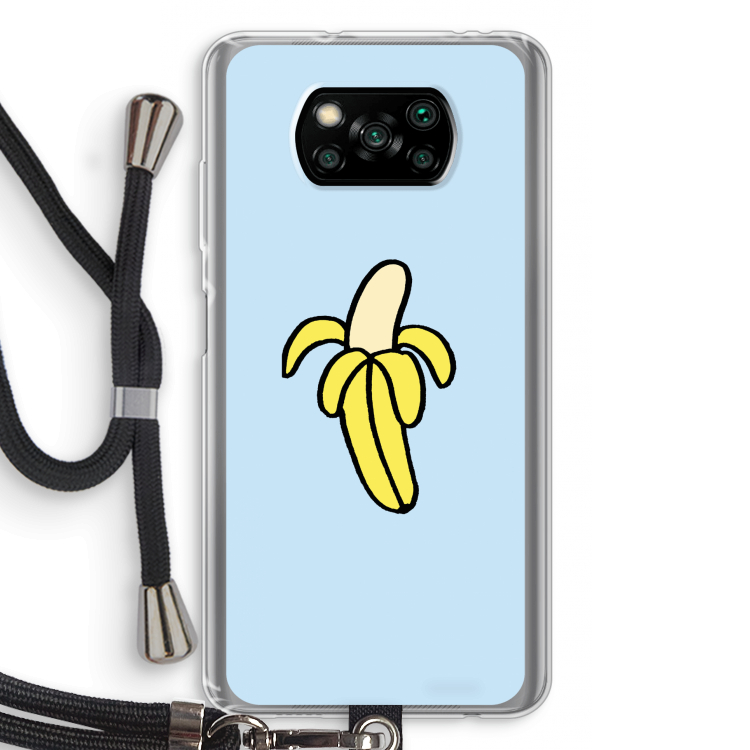 Banana: Xiaomi Poco X3 NFC Transparant Hoesje met koord