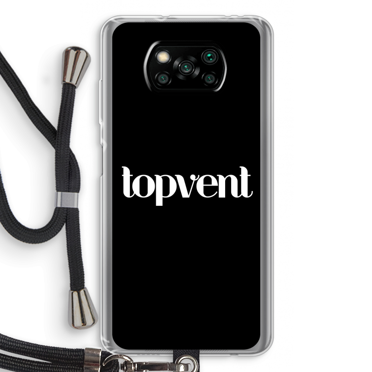 Topvent Zwart: Xiaomi Poco X3 NFC Transparant Hoesje met koord