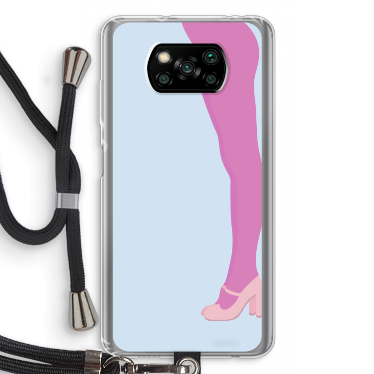 Pink panty: Xiaomi Poco X3 NFC Transparant Hoesje met koord