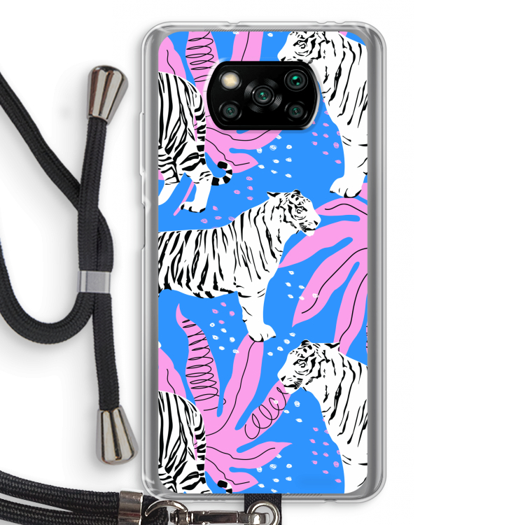 Tijger: Xiaomi Poco X3 NFC Transparant Hoesje met koord