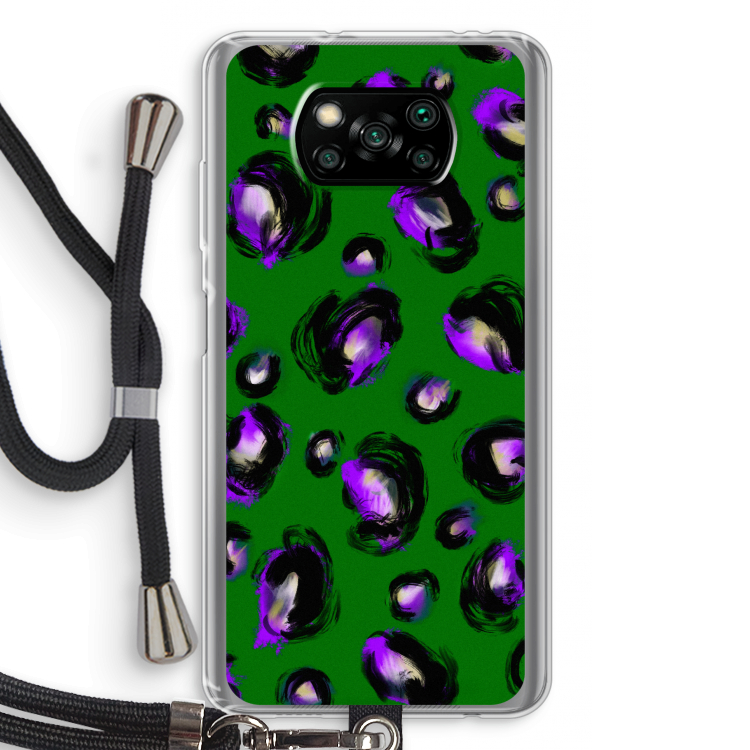 Green Cheetah: Xiaomi Poco X3 NFC Transparant Hoesje met koord
