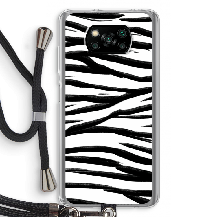Zebra pattern: Xiaomi Poco X3 NFC Transparant Hoesje met koord