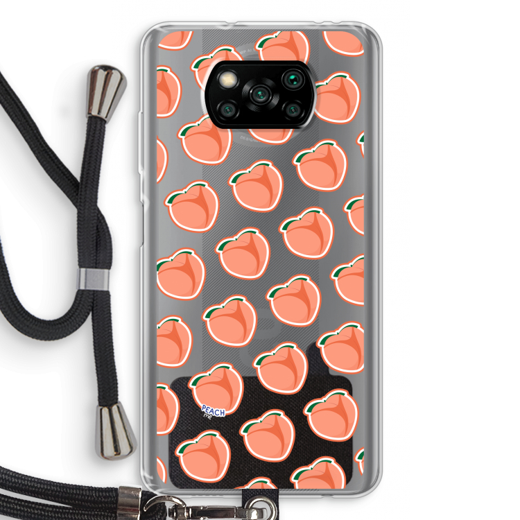 Just peachy: Xiaomi Poco X3 NFC Transparant Hoesje met koord