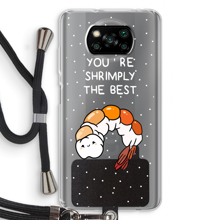 You're Shrimply The Best: Xiaomi Poco X3 NFC Transparant Hoesje met koord