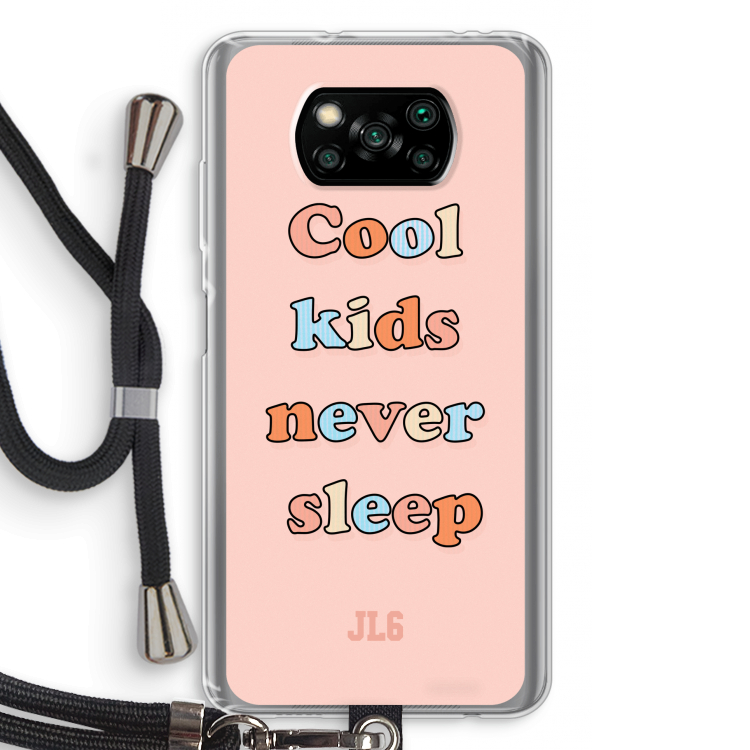 Cool Kids Never Sleep: Xiaomi Poco X3 NFC Transparant Hoesje met koord