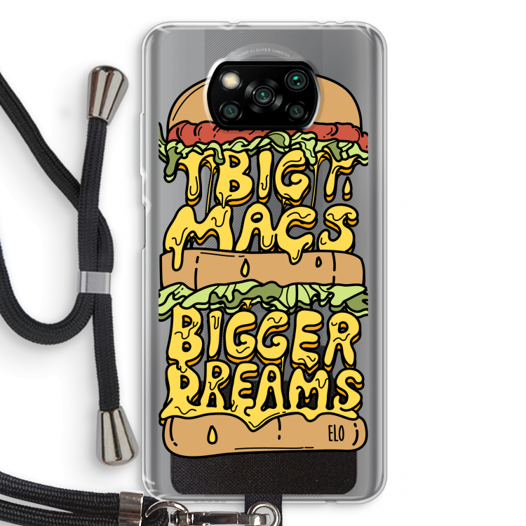 Big Macs Bigger Dreams: Xiaomi Poco X3 NFC Transparant Hoesje met koord
