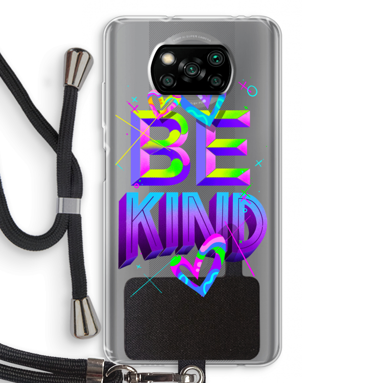 Be Kind: Xiaomi Poco X3 NFC Transparant Hoesje met koord