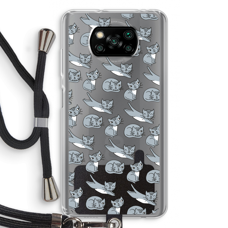 Poezen: Xiaomi Poco X3 NFC Transparant Hoesje met koord
