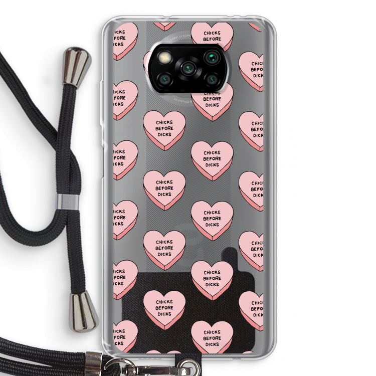 Chicks before dicks: Xiaomi Poco X3 NFC Transparant Hoesje met koord