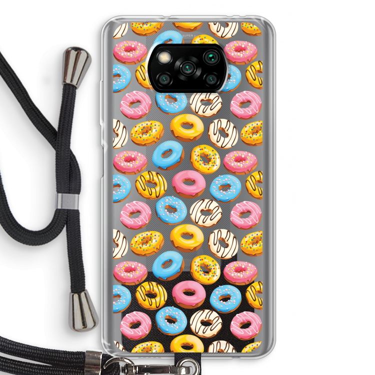Pink donuts: Xiaomi Poco X3 NFC Transparant Hoesje met koord