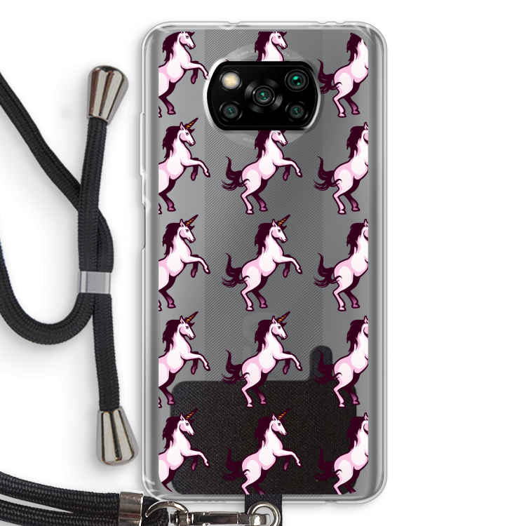 Musketon Unicorn: Xiaomi Poco X3 NFC Transparant Hoesje met koord