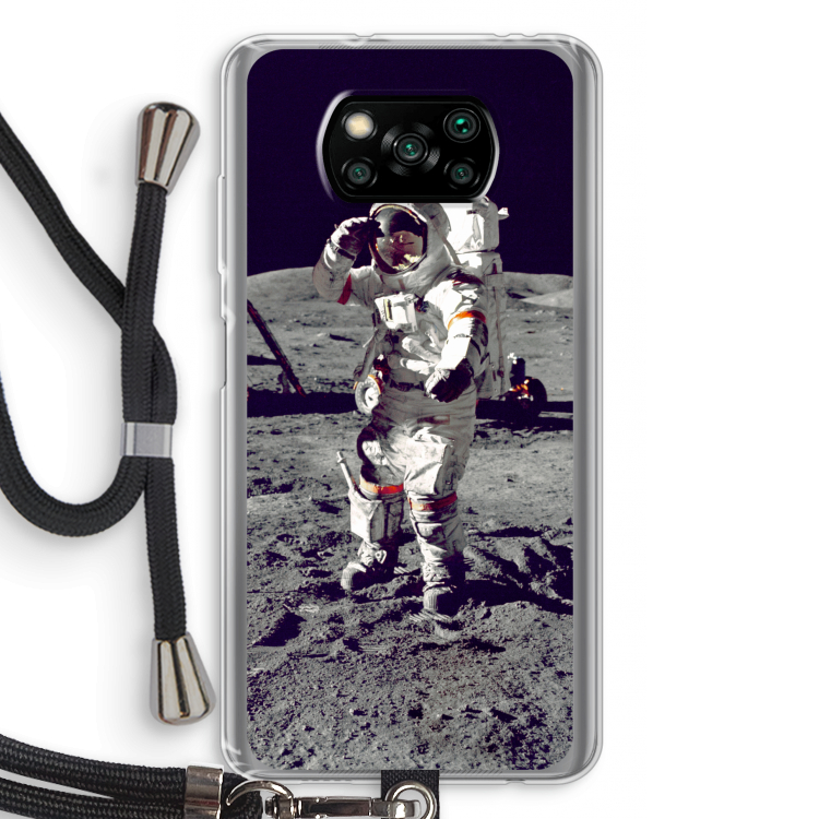Spaceman: Xiaomi Poco X3 NFC Transparant Hoesje met koord