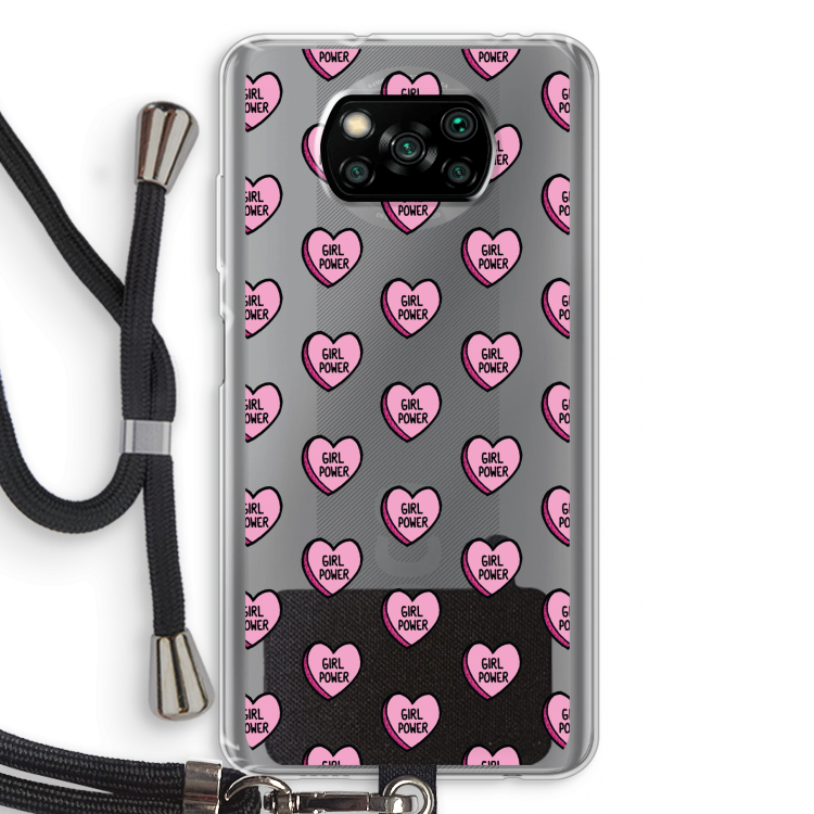 GIRL POWER: Xiaomi Poco X3 NFC Transparant Hoesje met koord