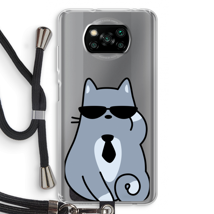 Cool cat: Xiaomi Poco X3 NFC Transparant Hoesje met koord