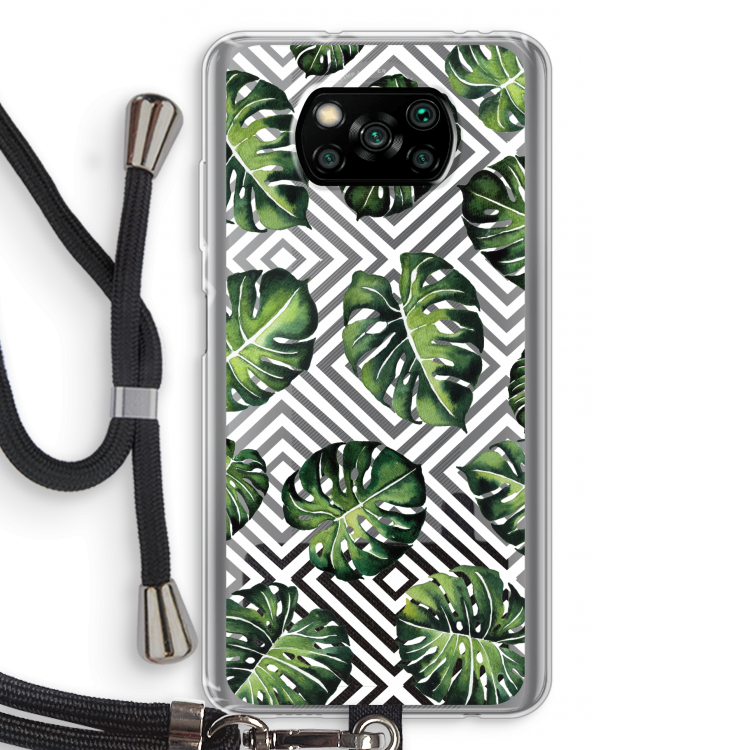 Geometrische jungle: Xiaomi Poco X3 NFC Transparant Hoesje met koord