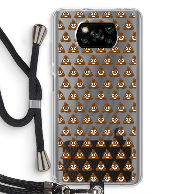 Poop emoji: Xiaomi Poco X3 NFC Transparant Hoesje met koord