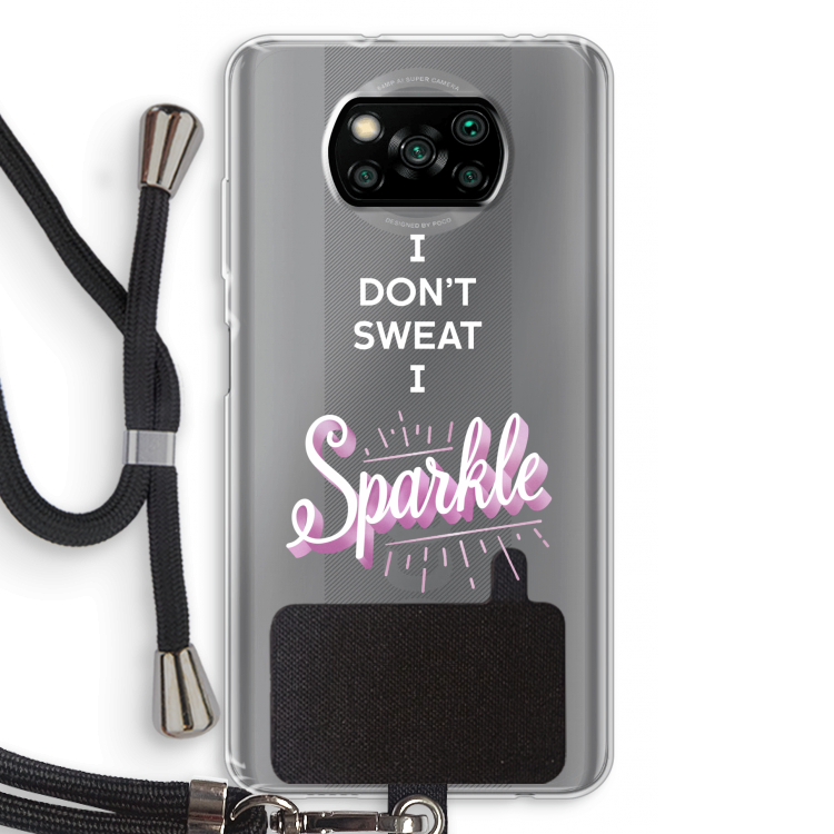 Sparkle quote: Xiaomi Poco X3 NFC Transparant Hoesje met koord