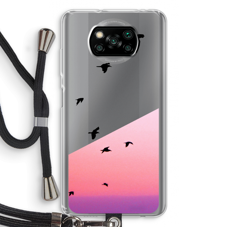 Fly away: Xiaomi Poco X3 NFC Transparant Hoesje met koord