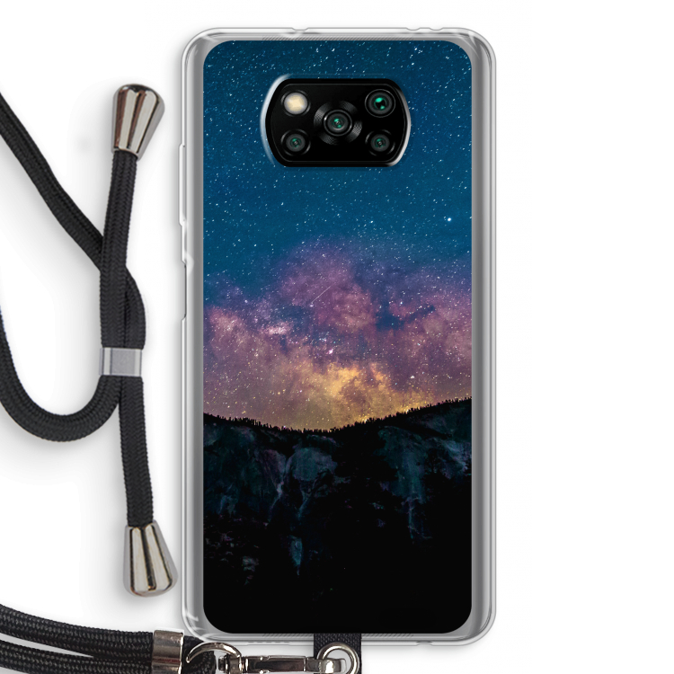 Travel to space: Xiaomi Poco X3 NFC Transparant Hoesje met koord