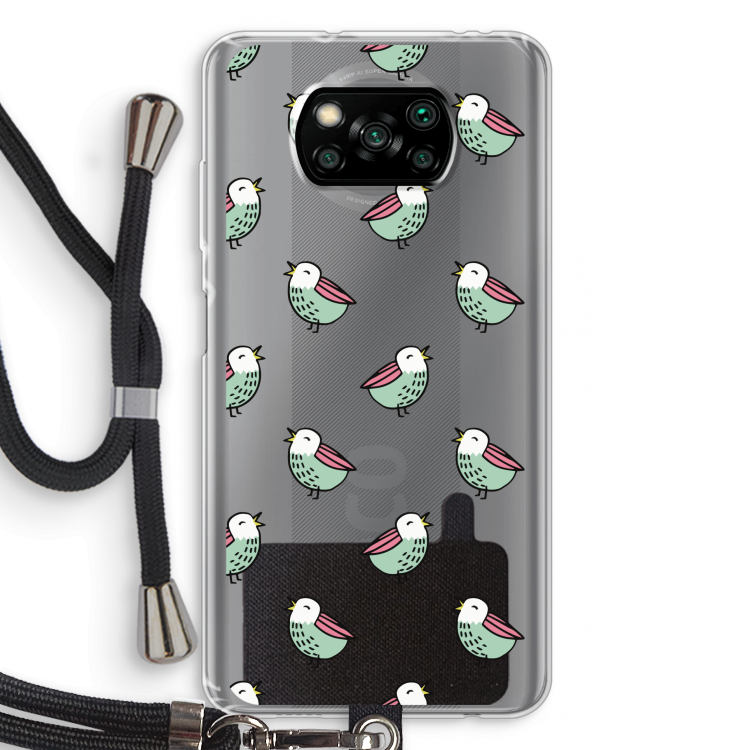 Vogeltjes: Xiaomi Poco X3 NFC Transparant Hoesje met koord