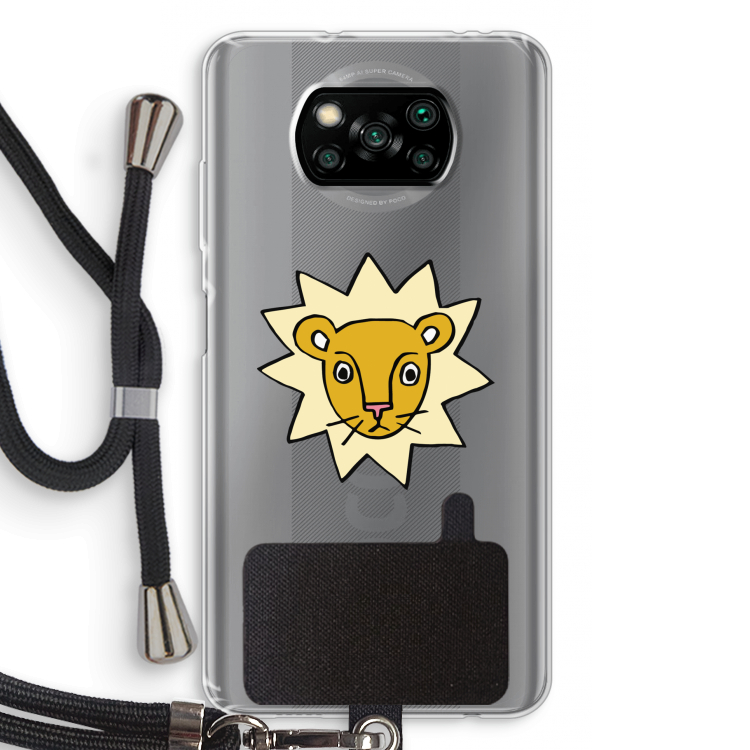 Kleine leeuw: Xiaomi Poco X3 NFC Transparant Hoesje met koord