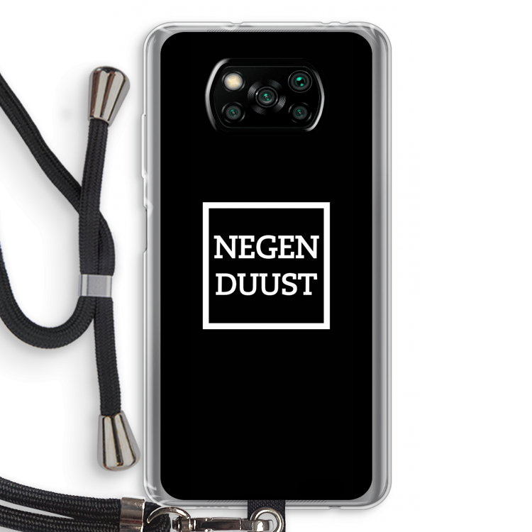 Negenduust black: Xiaomi Poco X3 NFC Transparant Hoesje met koord