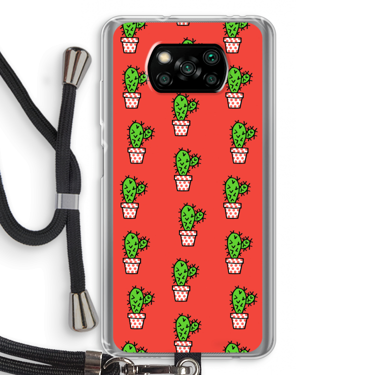 Mini cactus: Xiaomi Poco X3 NFC Transparant Hoesje met koord