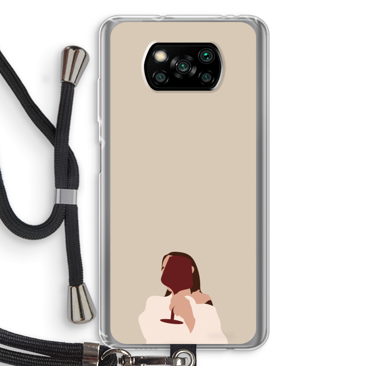 I drink wine: Xiaomi Poco X3 NFC Transparant Hoesje met koord