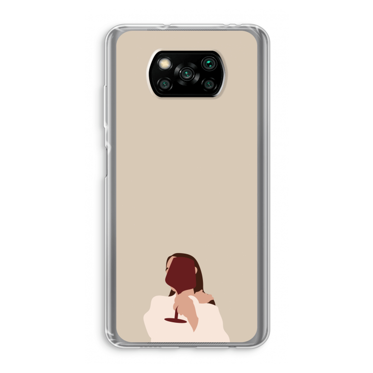 I drink wine: Xiaomi Poco X3 NFC Transparant Hoesje