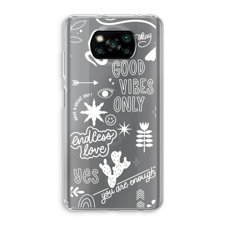 Good vibes: Xiaomi Poco X3 NFC Transparant Hoesje