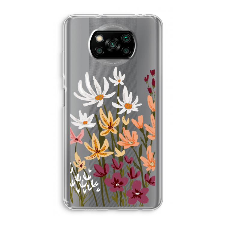 Painted wildflowers: Xiaomi Poco X3 Pro Transparant Hoesje