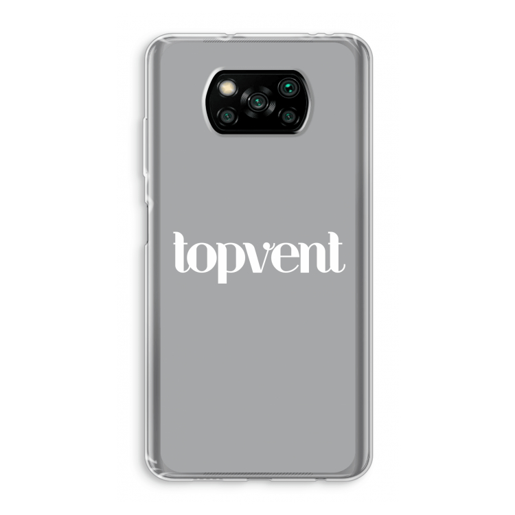 Topvent Grijs Wit: Xiaomi Poco X3 Pro Transparant Hoesje