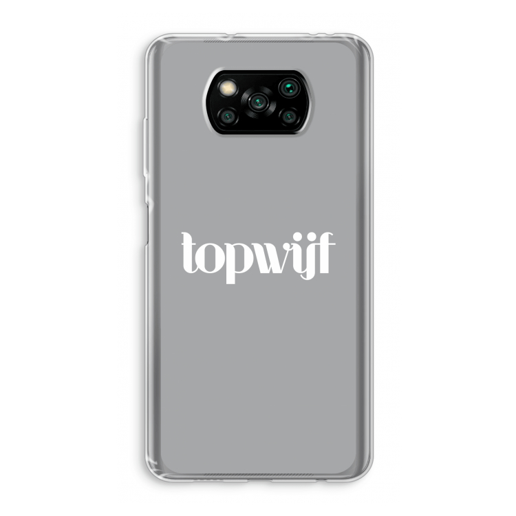 Topwijf Grijs Wit: Xiaomi Poco X3 Pro Transparant Hoesje