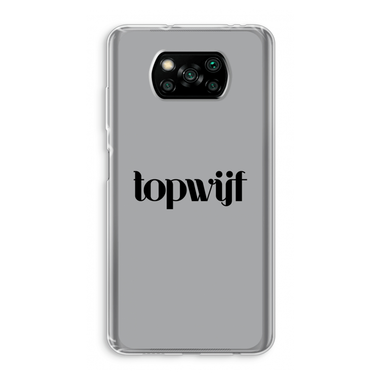 Topwijf Grijs Zwart: Xiaomi Poco X3 Pro Transparant Hoesje