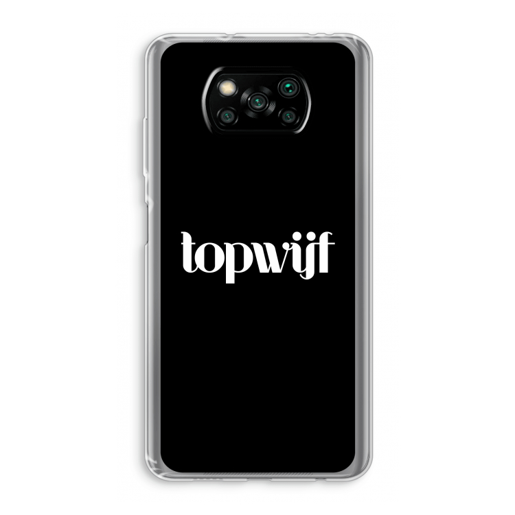 Topwijf Zwart: Xiaomi Poco X3 Pro Transparant Hoesje