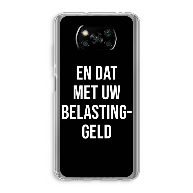 Belastinggeld - Zwart: Xiaomi Poco X3 Pro Transparant Hoesje