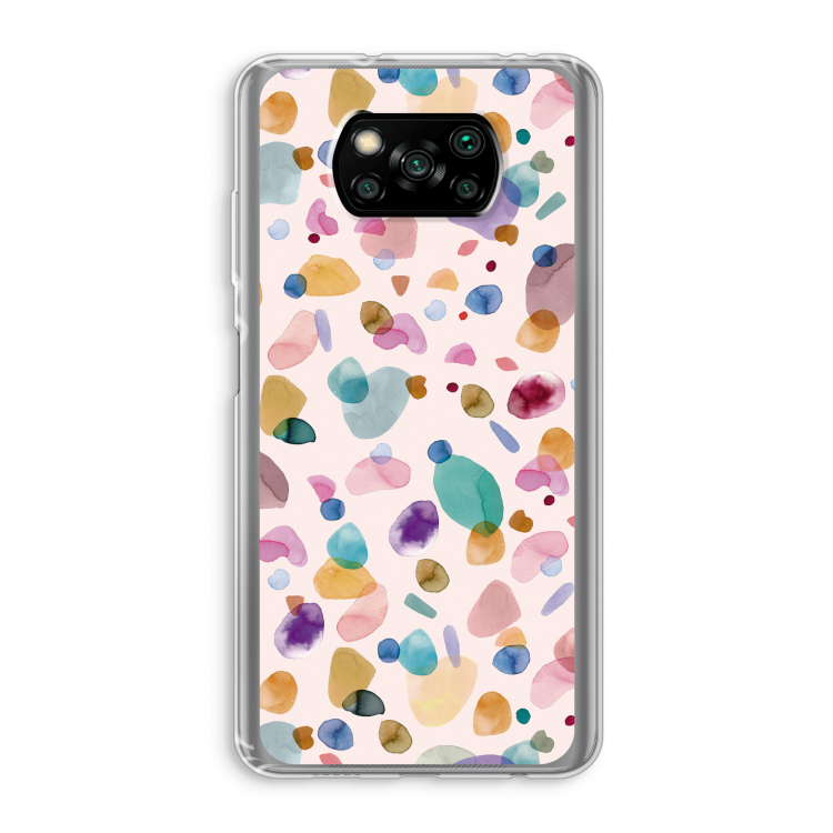 Terrazzo Memphis Pink: Xiaomi Poco X3 Pro Transparant Hoesje