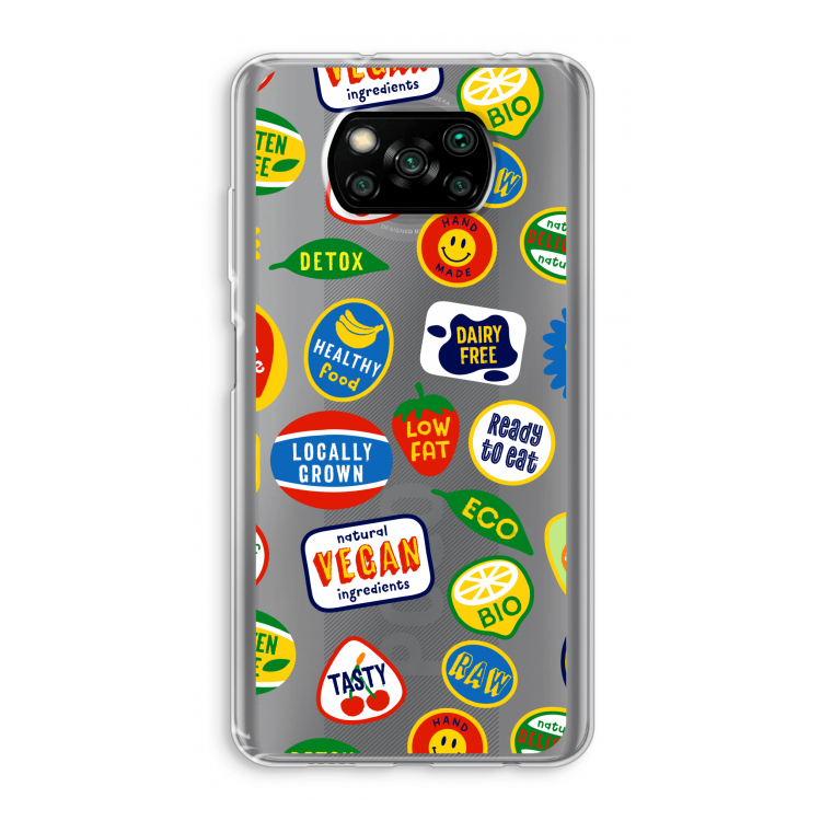 Fruitsticker: Xiaomi Poco X3 Pro Transparant Hoesje