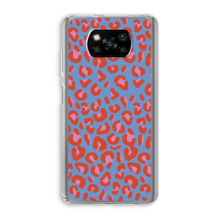 Leopard blue: Xiaomi Poco X3 Pro Transparant Hoesje