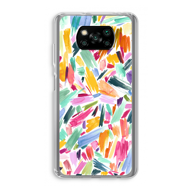 Watercolor Brushstrokes: Xiaomi Poco X3 Pro Transparant Hoesje
